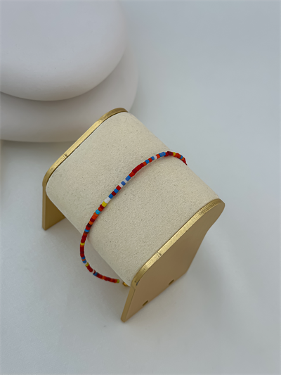 Renkli Afgan Boncuk Sıralı Halhal (28 Cm)