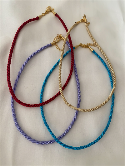 Renkli Burgu Model İp Choker Kolye (42cm)