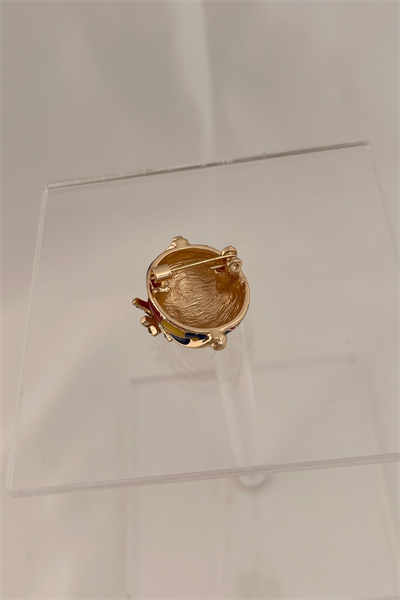 Renkli Simli Mineli Zirkon Taşlı Uçak Detay Dünya Broş