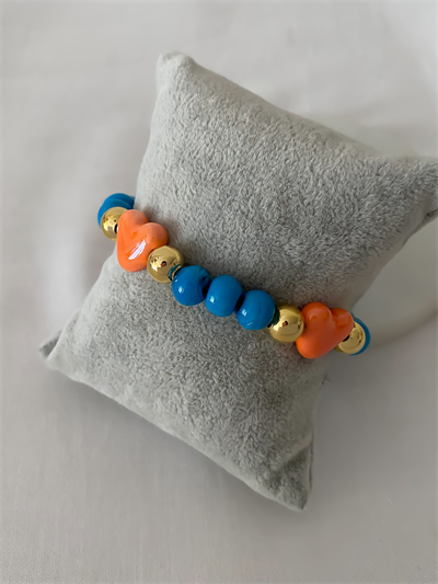 Sedefli Murano Kalp Kuzu Turkuaz Boncuk Bileklik