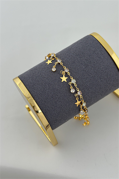 Tek Taş Ve Yıldız Figür Sallantılı Halhal (26 Cm)