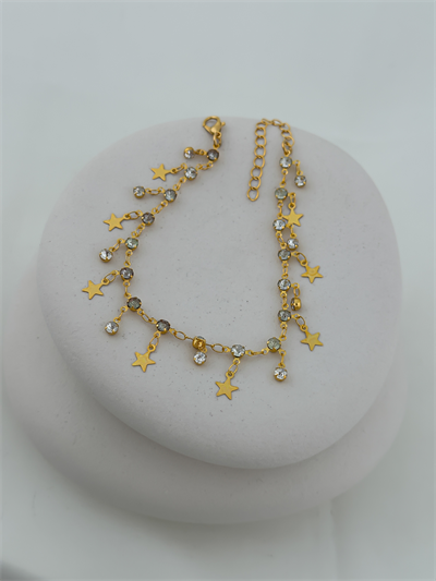 Tek Taş Ve Yıldız Figür Sallantılı Halhal (26 Cm)