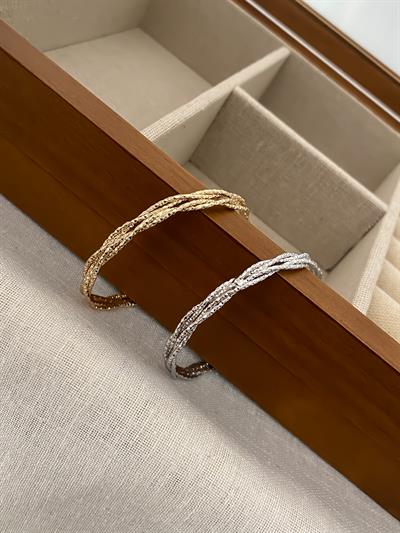 Tırtıklı Örgü Model Kelepçe Bileklik