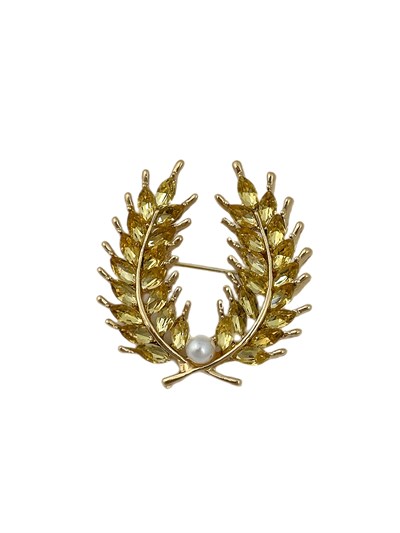 Top İnci Detay Başak Broş