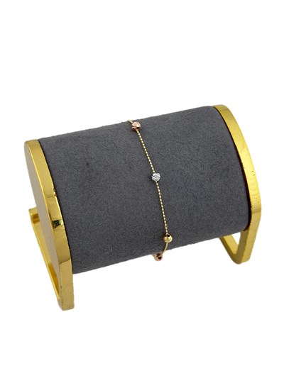 Üç Renk Dorika Topçuklu Zincir Bileklik ( 21 Cm )