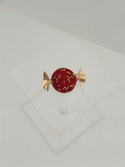 Yanar Döner Taşlı Plaka Detay Daire Figür Broş