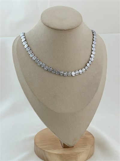 Yassı Dövme Plaka Sıralı Kolye (50 Cm)