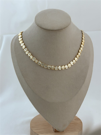 Yassı Dövme Plaka Sıralı Kolye (50 Cm)