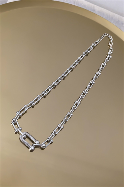 Zirkon Taş Detay İç İçe Geçmeli Marka Model Kolye (50cm)