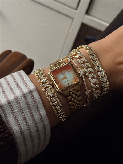 Zirkon Taşlı Gurmet Zincir Bileklik Kombini