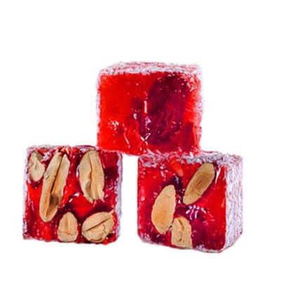 Bulk Rose Flavored With Almonds Double Turkish Delight (%18-28) 5 Kg