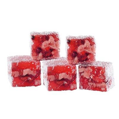 Bulk Rose Flavored With Walnut Double Turkish Delight (%18-28) 5 Kg