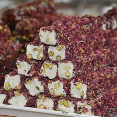 Bulk Rose Leaf With Pistachio Sultan Long Turkish Delight 5 Kg