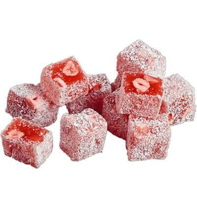 Bulk Coconut Rose Flavored With Hazelnut Turkish Delight 5 Kg