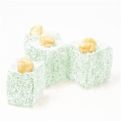 Bulk Coconut Mint Flavored Hazelnut Top Turkish Delight 5 Kg