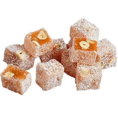 Bulk Coconut Orange Flavored With Hazelnut Turkish Delight 5 Kg