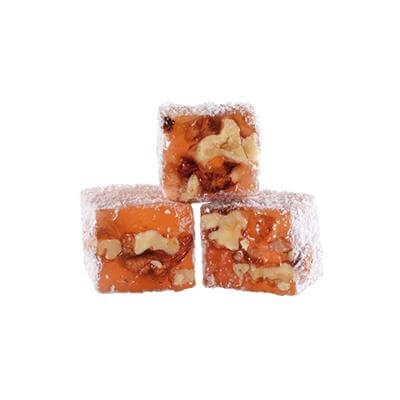 Bulk Orange Flavored With Walnut Double Turkish Delight (%18-28) 5 Kg