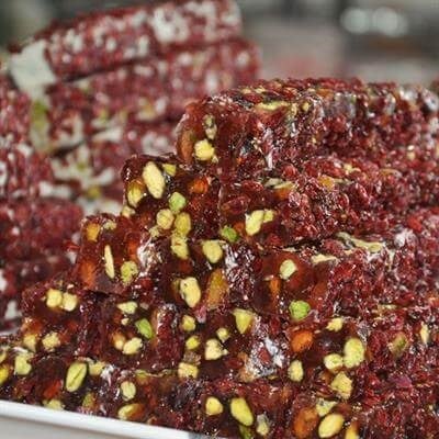 Bulk Zereshk Pomegranate With Hazelnut Long Turkish Delight 5 Kg