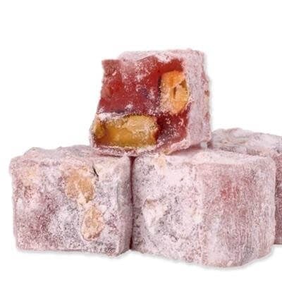 Rose Flavored With Pistachio Double Turkish Delight (%15-23) 1 Kg