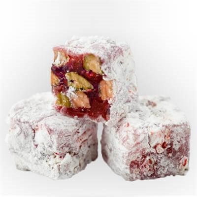 Rose Flavored Peanut Double Turkish Delight (%18-28) 1 Kg