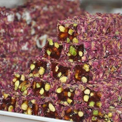 Rose Leaf Pomegranate With Pistachio Long Turkish Delight 1 Kg