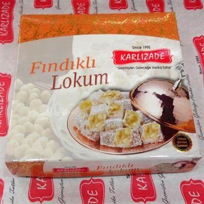 Hindistan Cevizli Fındıklı Duble Lokum (%18-28) 250 Gr Kutu