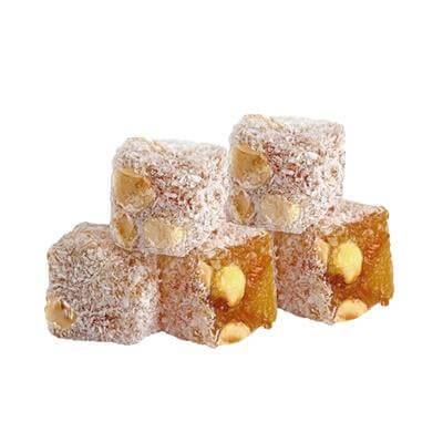 Coconut With Hazelnut Double Turkish Delight (%20-23) 100 Gr Bucket