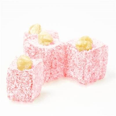 Coconut Rose Flavored Hazelnut Top Turkish Delight 1 Kg