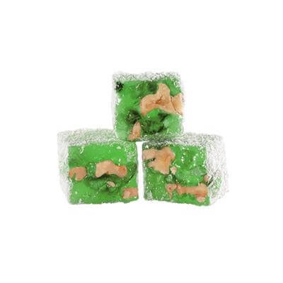 Coconut Mint Flavored With Walnut Double Turkish Delight (%20-23) 100 Gr Bucket