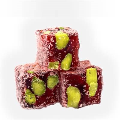 Coconut Pomegranate With Pistachio Double Turkish Delight (%17-20) 100 Gr Bucket