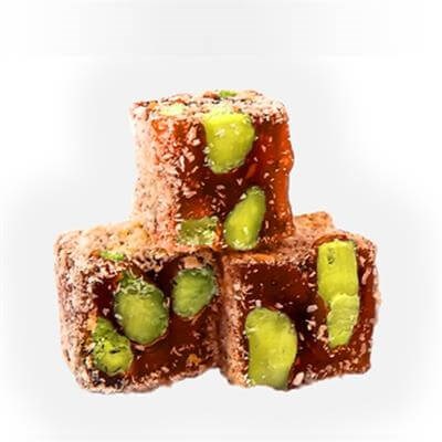 Coconut Orange Flavored With Pistachio Double Turkish Delight (%15-23) 1 Kg