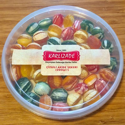 ÇİZGİLİ AKİDE ŞEKERİ 200 GR KOVA