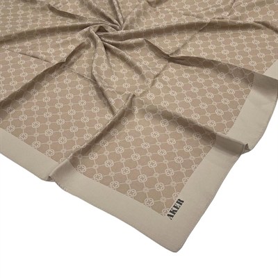 Aker Elegance Monogram Eşarp - Latte 983