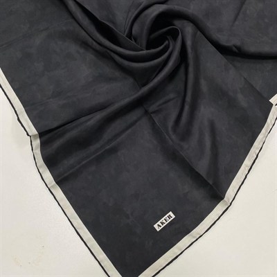 Aker İpek Eşarp - 7208713-912 Siyah Krem Twill