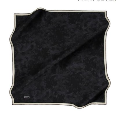 Aker İpek Eşarp - 7208713-912 Siyah Krem Twill