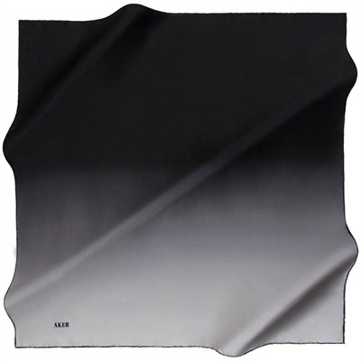 Aker İpek Eşarp - 7656701-311 Siyah Gri Sura - Degrade