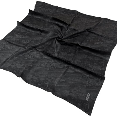 Aker İpek Eşarp - 8925713-914 Siyah Antrasit Twill
