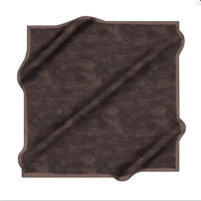 Aker İpek Eşarp - 8957713-911 Kahverengi Siyah Twill