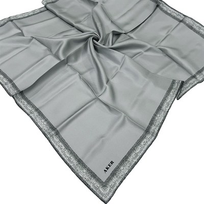 Aker İpek Eşarp - 8959713-972 Gri Twill