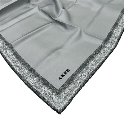 Aker İpek Eşarp - 8959713-972 Gri Twill