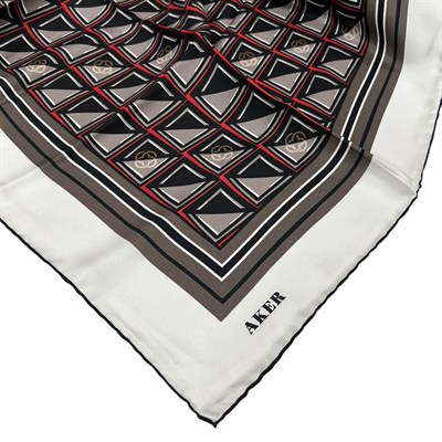 Aker İpek Eşarp - 8968713-911 Vizon Ekru Twill