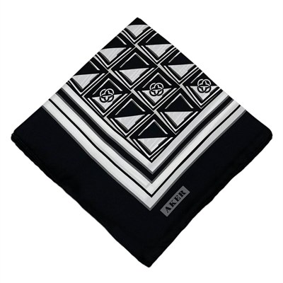 Aker İpek Eşarp - 8968713-912 Siyah Ekru Twill