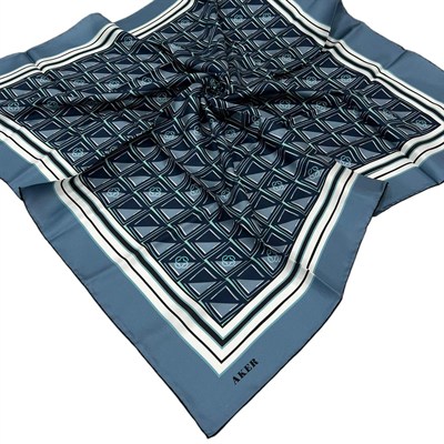 Aker İpek Eşarp - 8968713-913 Metalik Mavi Twill