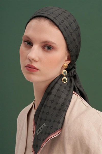 Aker İpek Eşarp - 8981713-991 Füme Twill