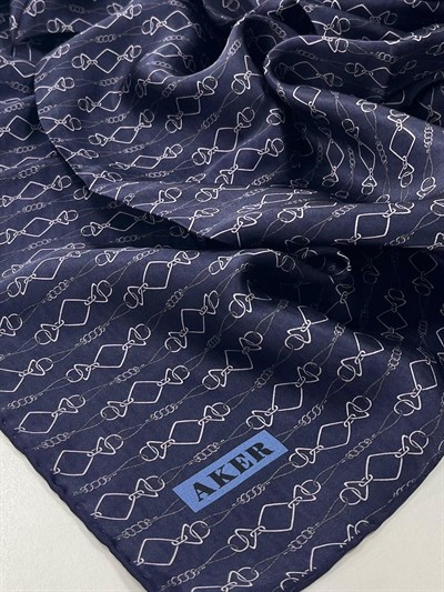 Aker İpek Eşarp - 8985713-921 Lacivert Twill