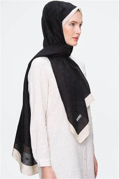 Aker Koza Şal - Siyah Krem 912