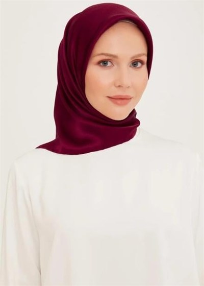 Armine Düz İpek Eşarp - 03 Bordo Sura