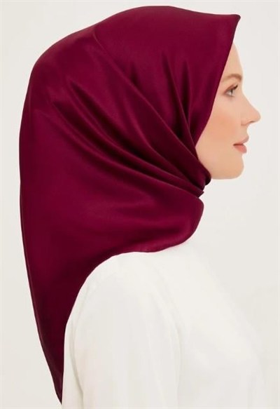 Armine Düz İpek Eşarp - 03 Bordo Sura