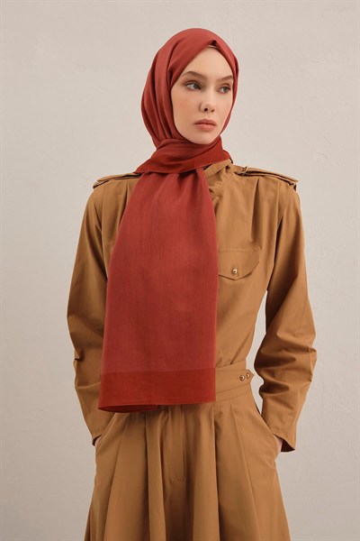Armine Düz Lyocell Şal - Kiremit 35