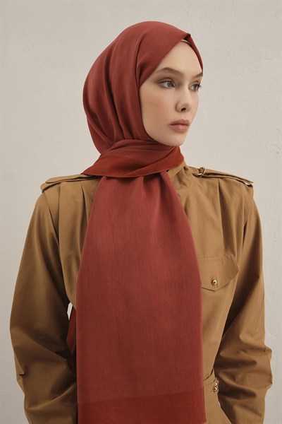 Armine Düz Lyocell Şal - Kiremit 35